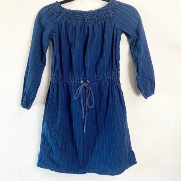 Rag & Bone Drew Off the Shoulder Cotton Drawstring Waist Dress In Indigo NWT M - Picture 4 of 16